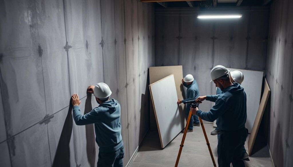 pose de plaques de plâtre